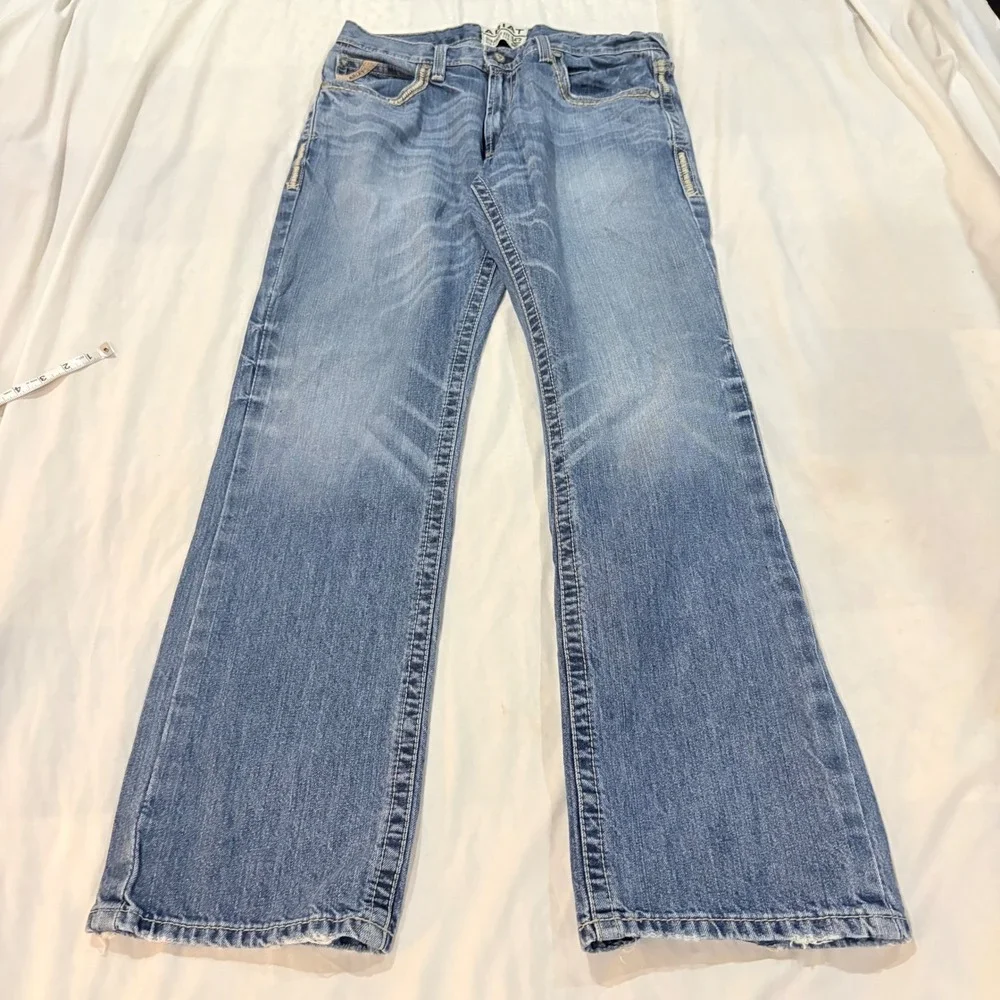 Ariat M5 Mens Straight Fit Straight Leg Jeans 34x34 Medium Wash Contrast Stitch